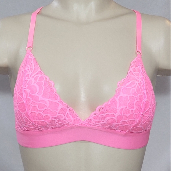 Xhilaration Other - Xhilaration Banded Lace Wire Free Padded Bralette Bra Daring Pink  New
